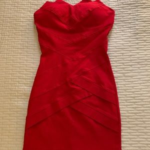 Red Strapless Dress. New
